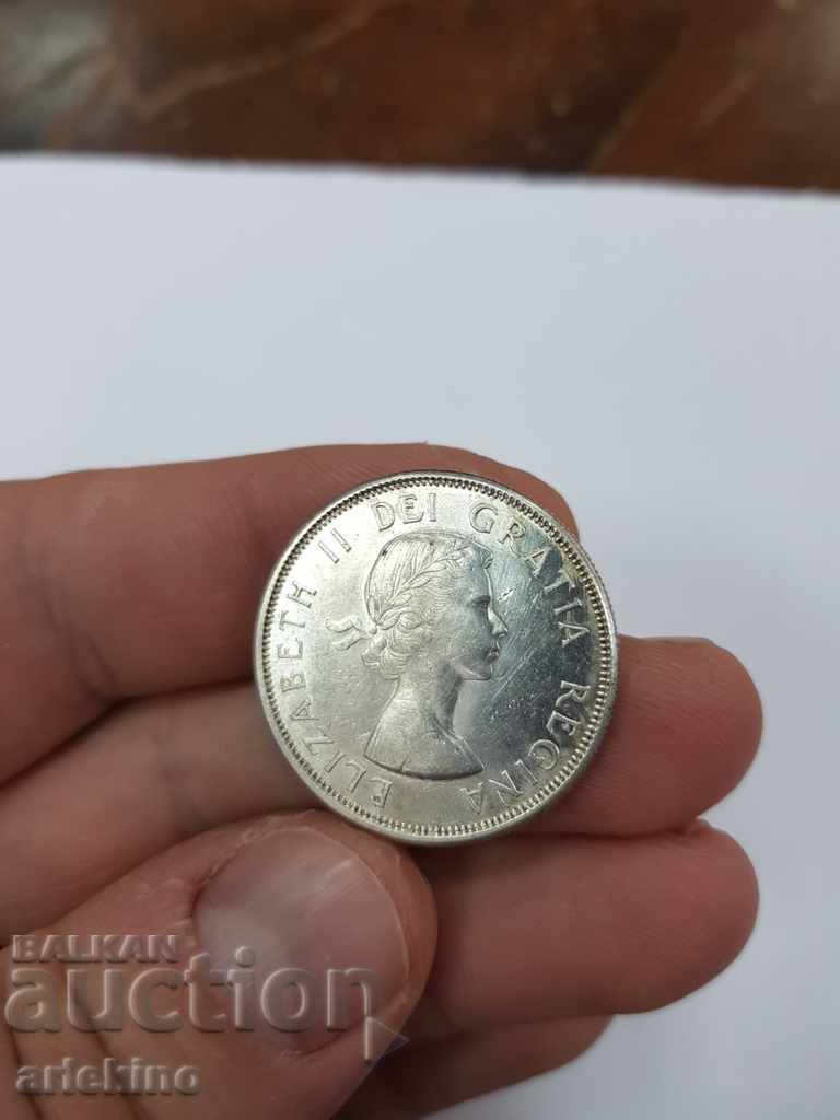 Delivery of Top quality silver Canadian 50 cent coin 1963 Delivery of Top quality silver Canadian 50 cent coin 1963