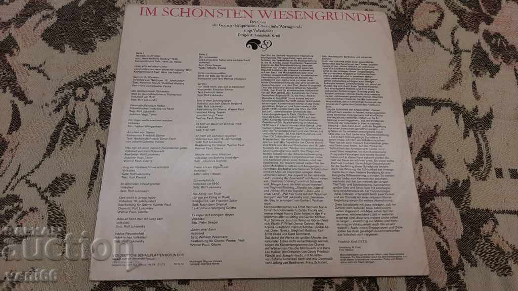 Auction Gramophone record - Folk choir by Gerhart Haupmann Auction Gramophone record - Folk choir by Gerhart Haupmann