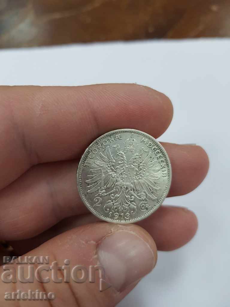 Auction  Collectible silver Austrian coin 2 cor 1913