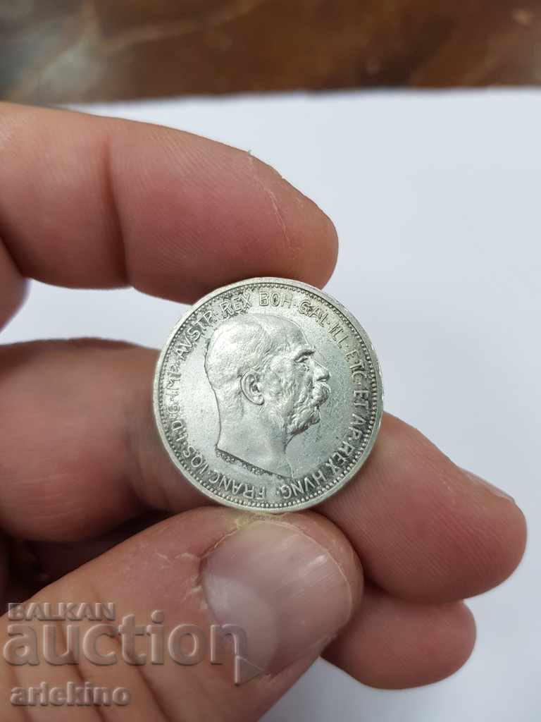 Collectible silver Austrian coin 2 cor 1913 - 5