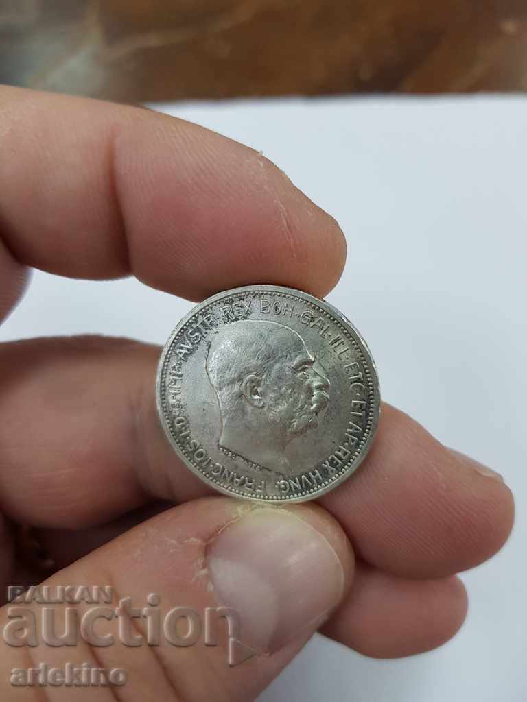 Collectible silver Austrian coin 2 cor 1913 - 6