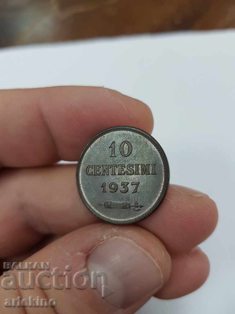 Rare coin 10 centisimi San Marino 1937 with price 45.00 BGN | € 23.01 Rare coin 10 centisimi San Marino 1937 with price 45.00 BGN | € 23.01