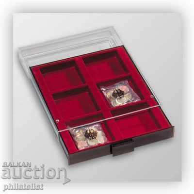 Cutie de bijuterii Leuchtturm MBXL6 cu șase compartimente roșu