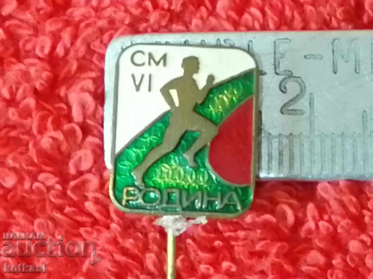 Old badge bronze enamel pin CM VI RODINA excellent Old badge bronze enamel pin CM VI RODINA excellent
