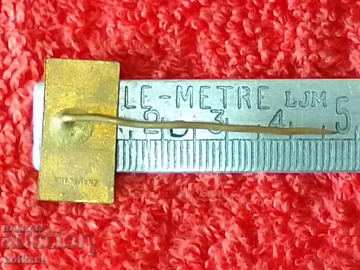 Old solid metal badge bronze enamel marking with price 5.50 BGN | € 2.81 Old solid metal badge bronze enamel marking with price 5.50 BGN | € 2.81
