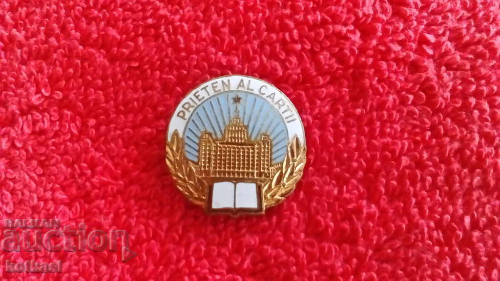 Delivery of Old badge bronze gilt Friend of the book Romania Delivery of Old badge bronze gilt Friend of the book Romania