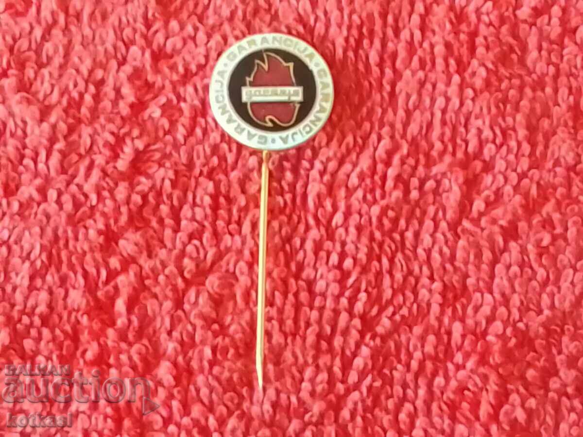 Auction Old pin badge enamel Guarantee Zagreb Yugoslavia Auction Old pin badge enamel Guarantee Zagreb Yugoslavia