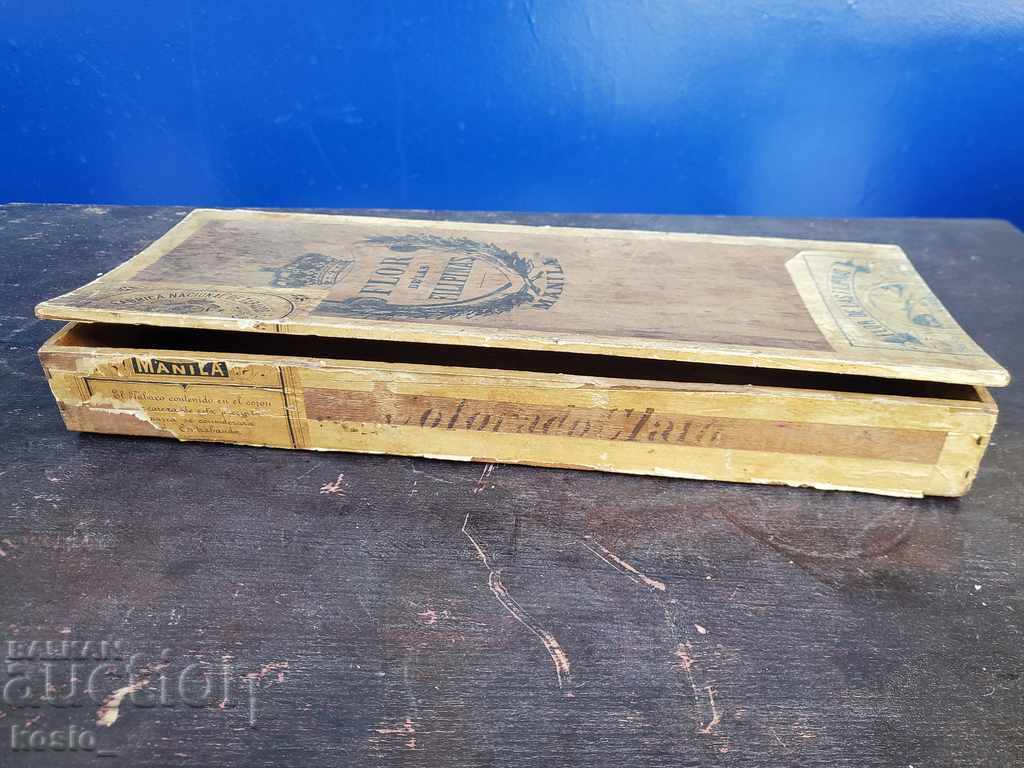 Auction Old Filipino wooden cigar box Auction Old Filipino wooden cigar box