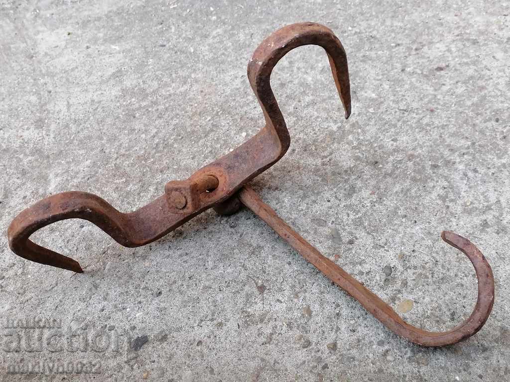 An old forged scraping hook, double twin - 5