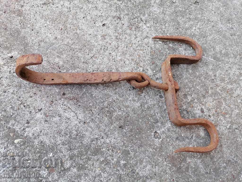 An old forged scraping hook, double twin - 7