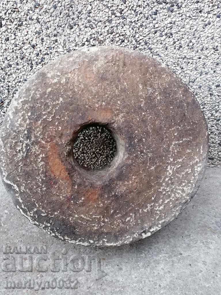 Antique stone sharpener stone disc for interior