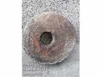 Antique stone sharpener stone disc for interior