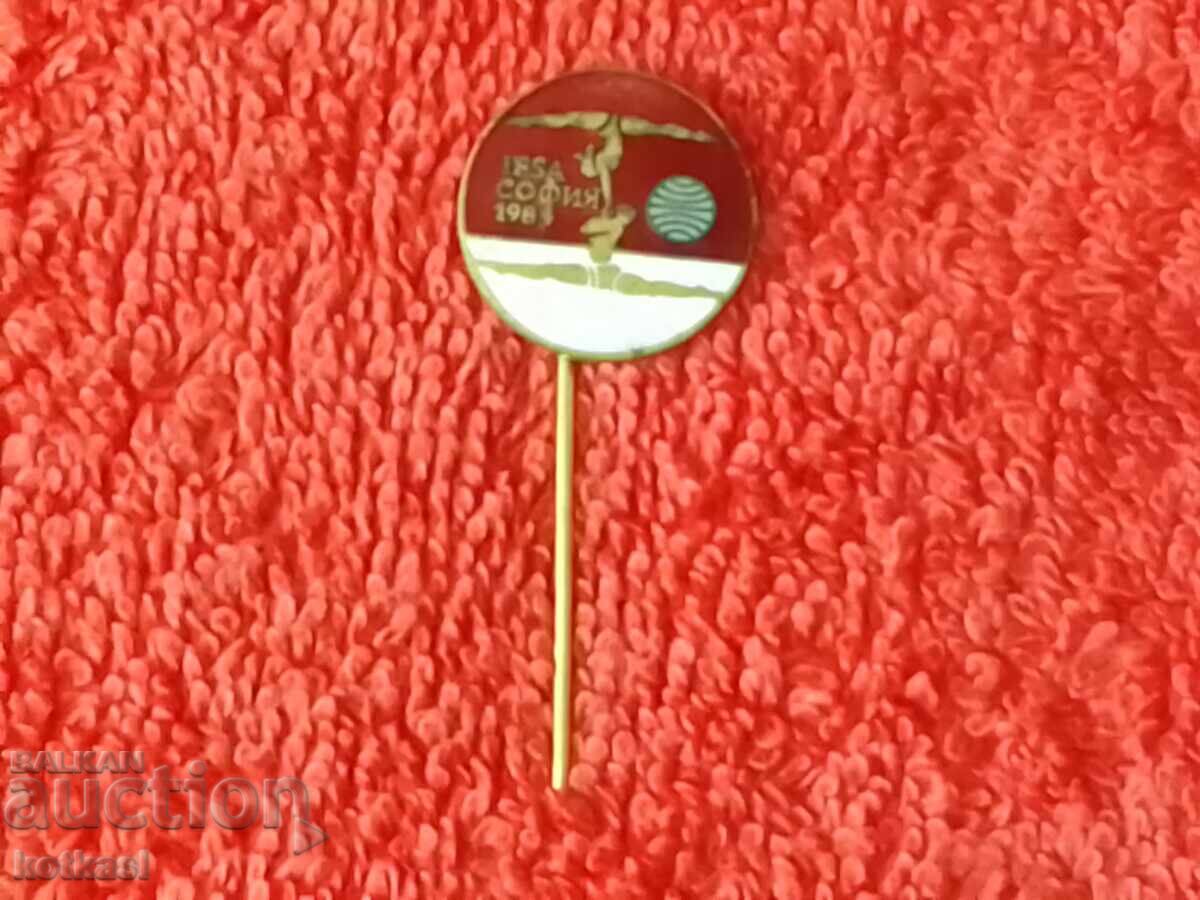 Old sports badge gymnastics enamel IFSA SOFIA 1984 - 6 Old sports badge gymnastics enamel IFSA SOFIA 1984 - 6