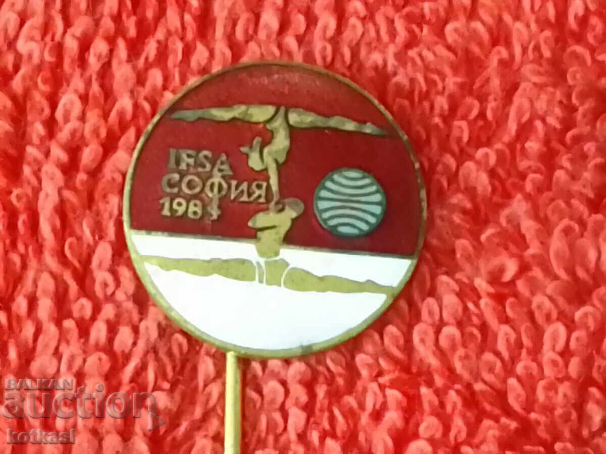 Old sports badge gymnastics enamel IFSA SOFIA 1984 - 7 Old sports badge gymnastics enamel IFSA SOFIA 1984 - 7