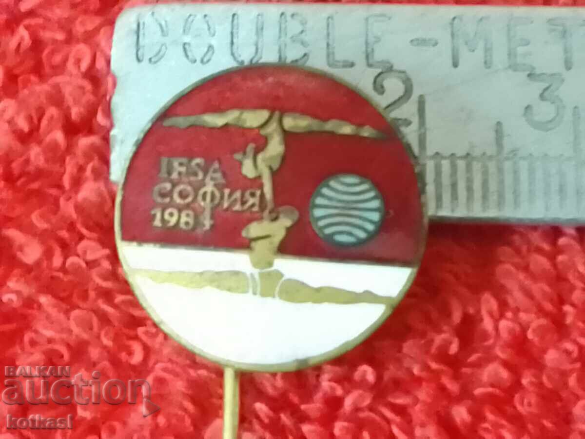 Old sports badge gymnastics enamel IFSA SOFIA 1984 Old sports badge gymnastics enamel IFSA SOFIA 1984