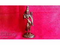 Vechi Metal Bronz Figura Femeie Zeita India