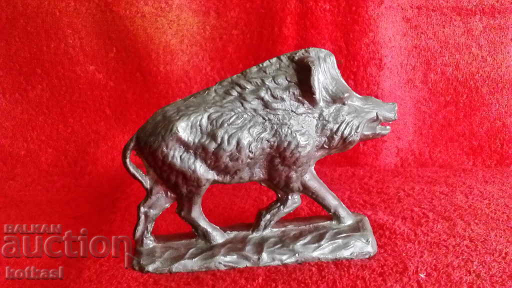 Old solid metal figure Boar Pig Game Hunting