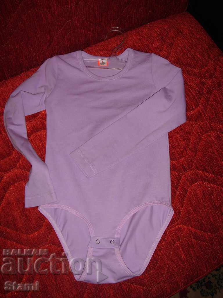 Body lilac color for a girl with long sleeves size 116, new with price 9.00 BGN | € 4.60