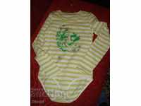 Body for girl green and white stripes with long sleeves size 152