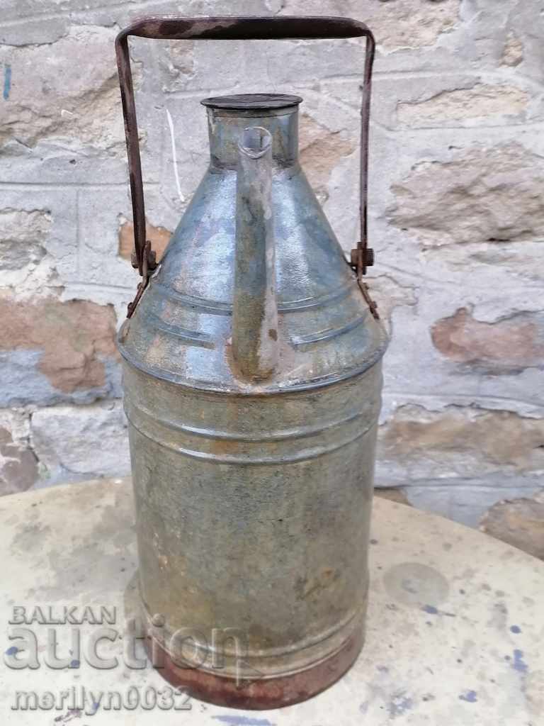 Auction  Old metal kettle WW2 galvanized tube for fuel bucket pot