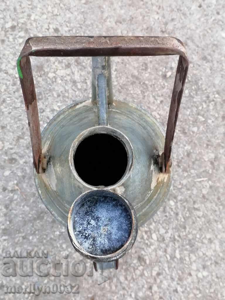 Old metal kettle WW2 galvanized tube for fuel bucket pot - 6