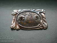 Old silver brooch with Amethyst author's.