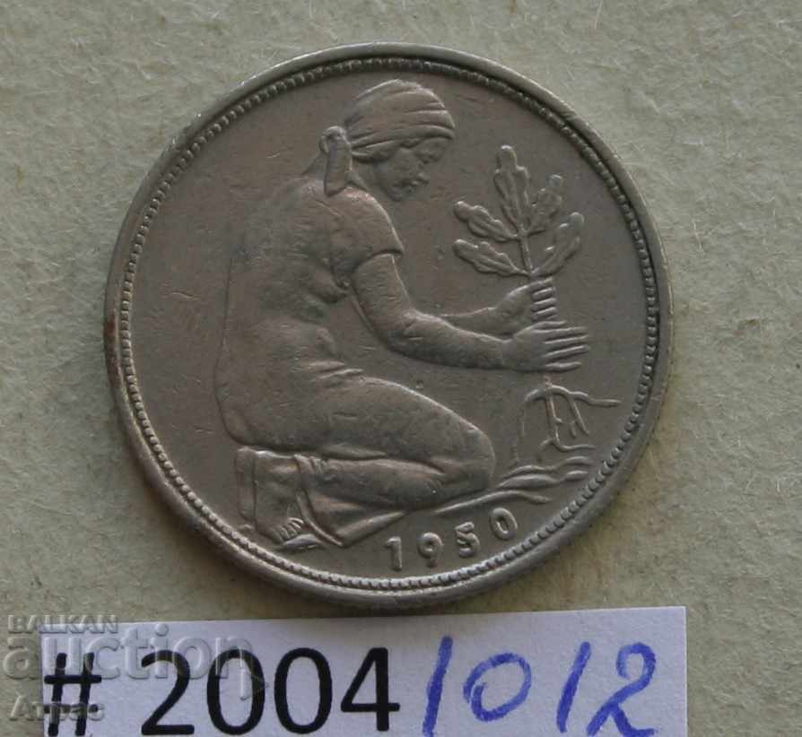 50  пфениг  1950    ГФР с цена € 0.36 | 0.70 лв.