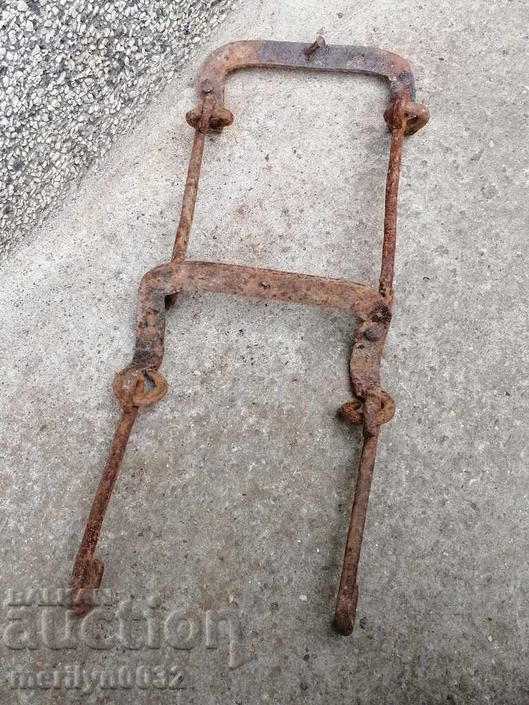 Auction Wrought iron rail on a cart Auction Wrought iron rail on a cart