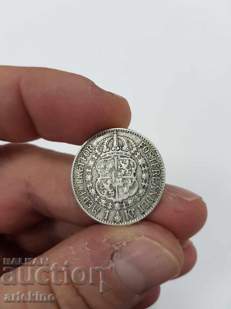 Collectible Swedish silver coin 1 krone 1939 with price 25.00 BGN | € 12.78 Collectible Swedish silver coin 1 krone 1939 with price 25.00 BGN | € 12.78