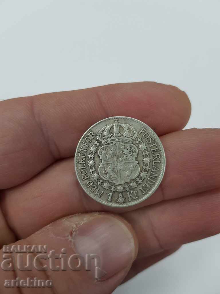 Collectible Swedish silver coin 1 krone 1941 with price 25.00 BGN | € 12.78 Collectible Swedish silver coin 1 krone 1941 with price 25.00 BGN | € 12.78
