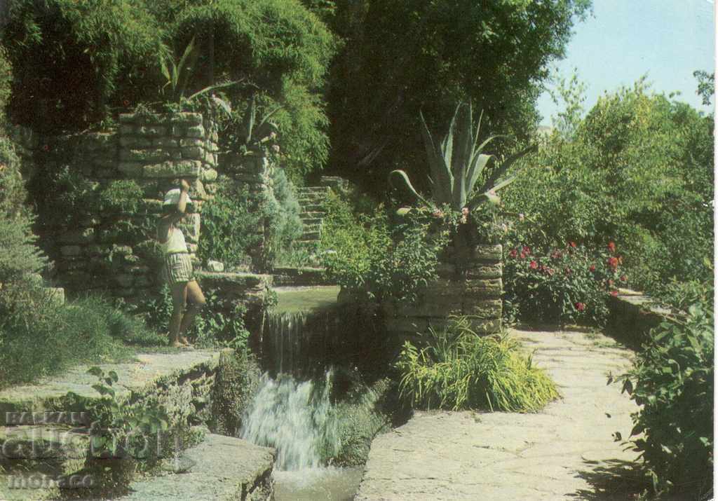 Old postcard - Balchik, the Palace - the park