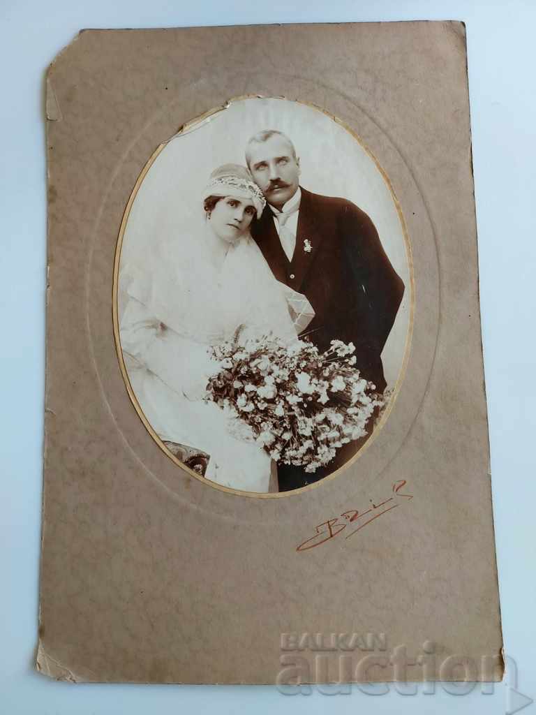 OLD WEDDING PHOTO PHOTO CARTON PORTRAIT