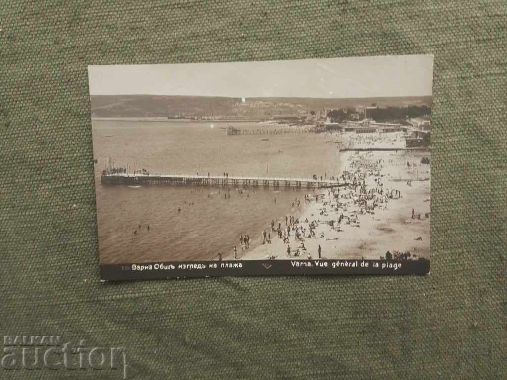 Варна . Общ изглед на плажа   - Пасков 1935