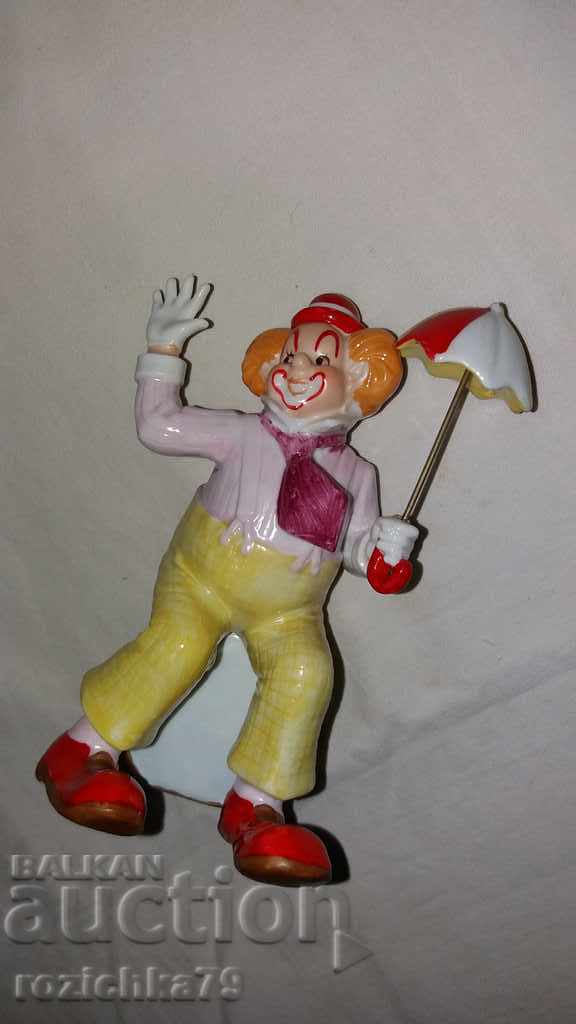 Porcelain plastic clown figure