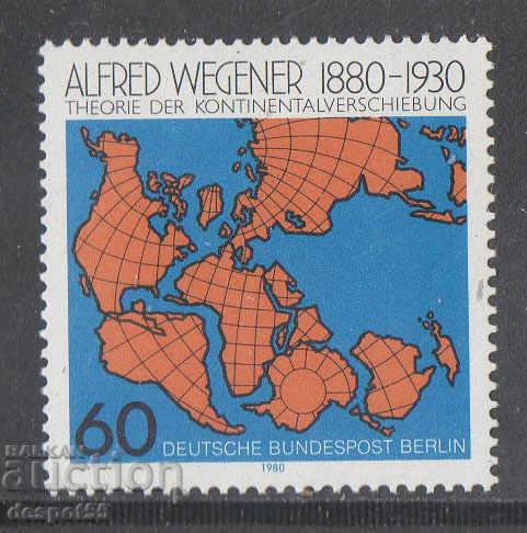 1980. Berlin. 100 de ani de la nașterea lui Al. Wegener, geofizician.