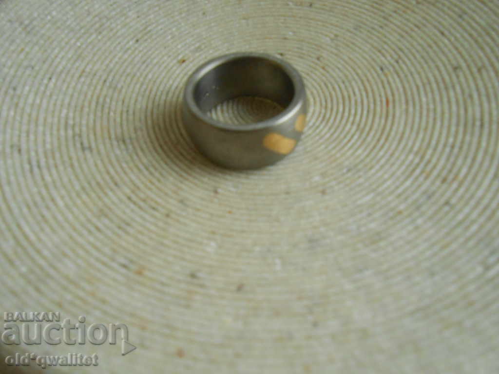 EXCEPTIONAL beautiful women's ring made of Titanium and 750 Gold - 6