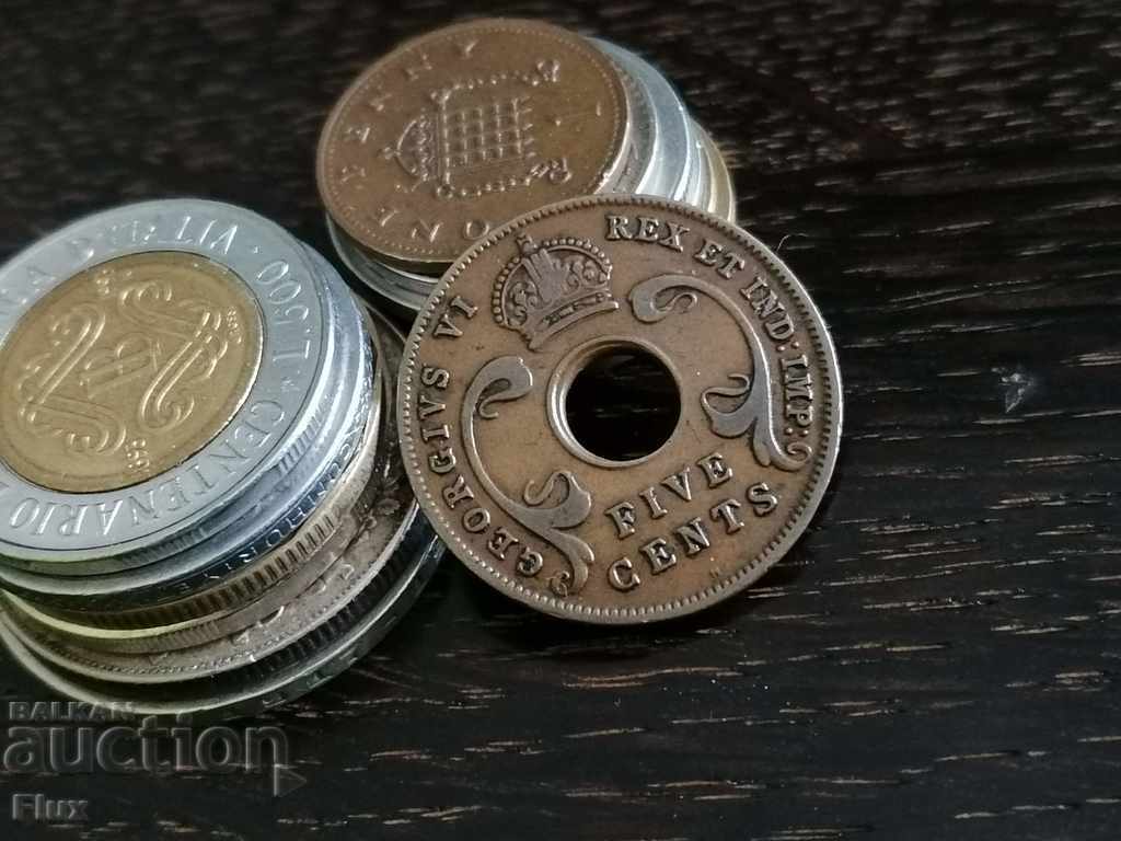 Delivery of Coin - East Africa - 5 cents 1935