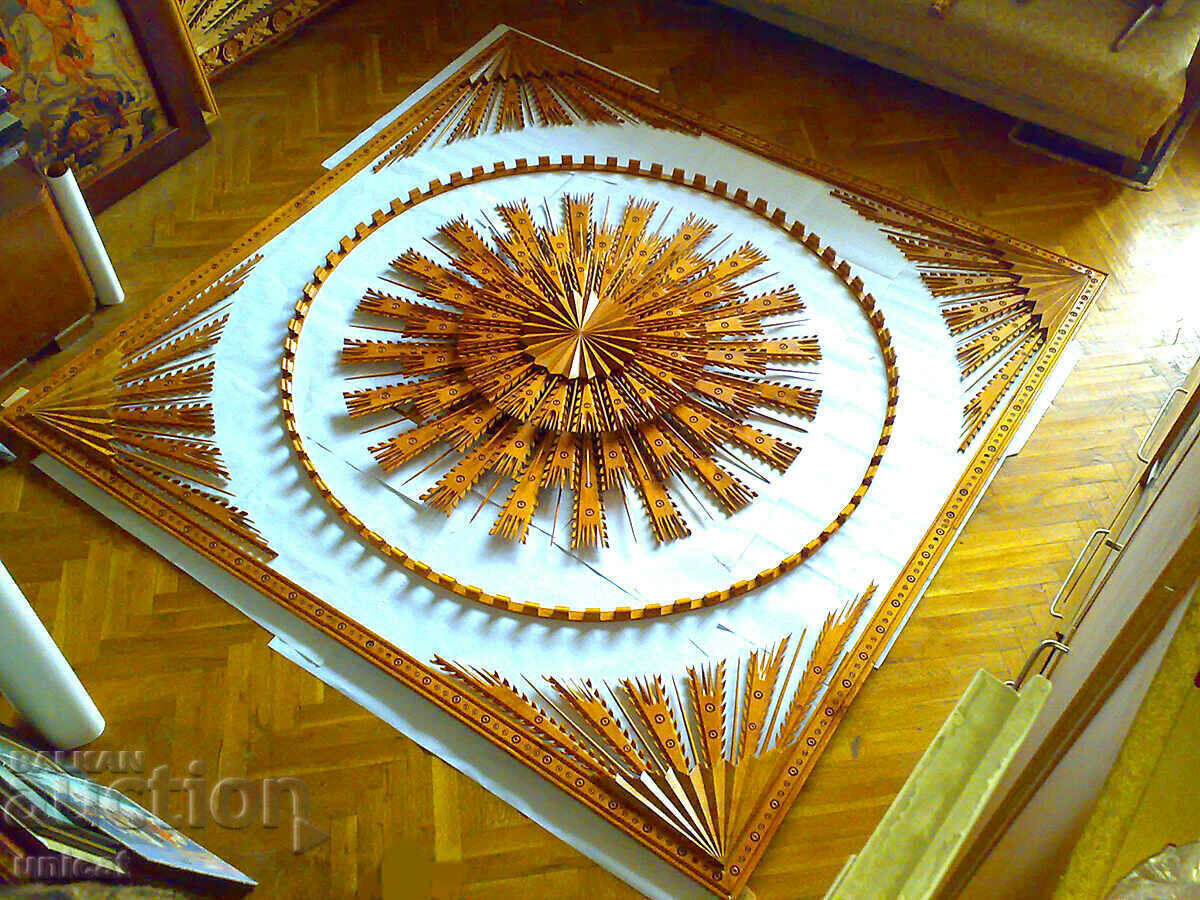 Wood carving - sun, ceiling decoration, unique with price 35000.00 BGN | € 17895.22
