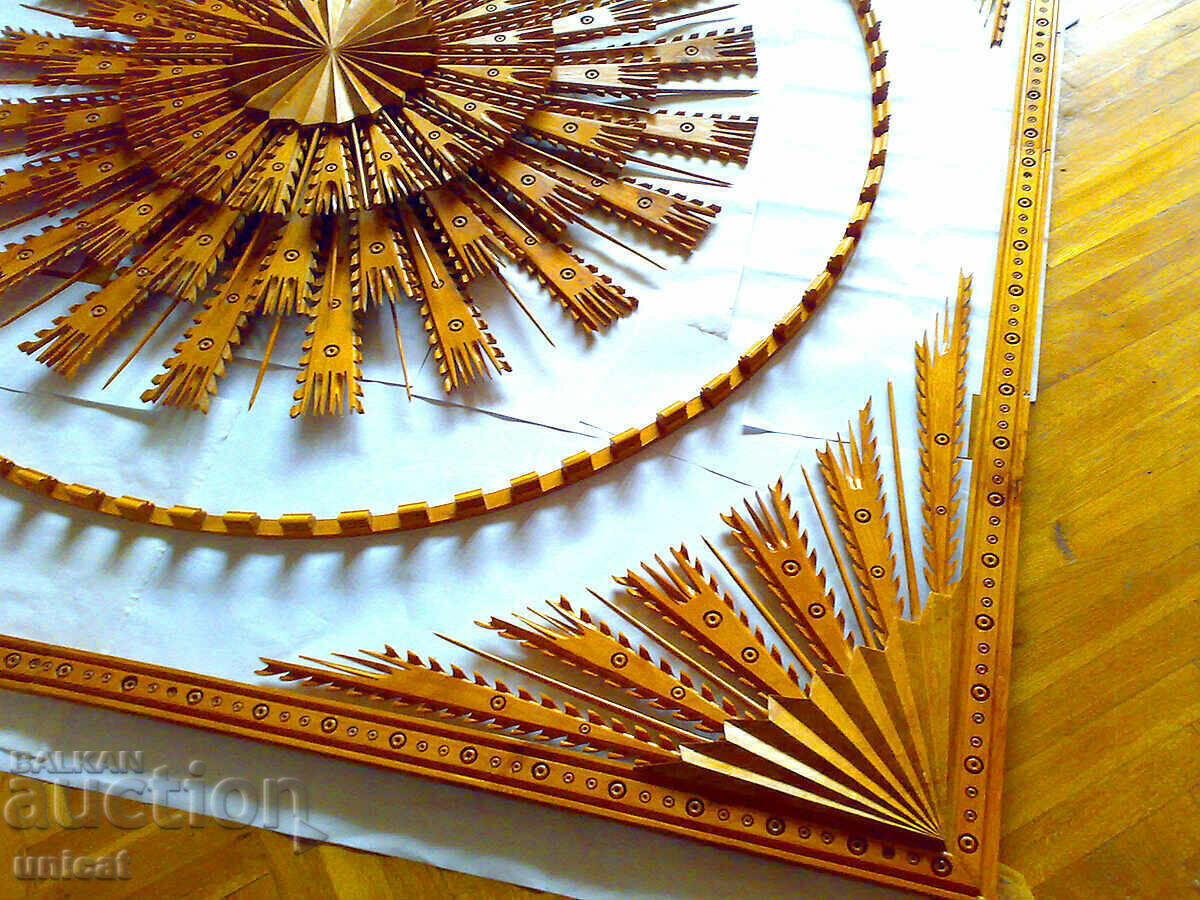 Delivery of Wood carving - sun, ceiling decoration, unique