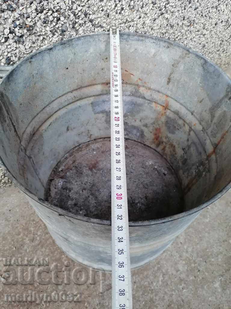 Old metal rubber bucket, 30 liter can - 7 Old metal rubber bucket, 30 liter can - 7