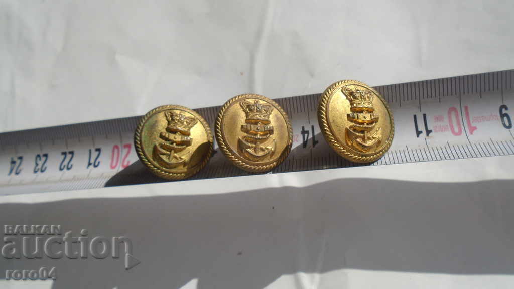 BUTTONS - FLEET - WW II - 5 BUTTONS - FLEET - WW II - 5