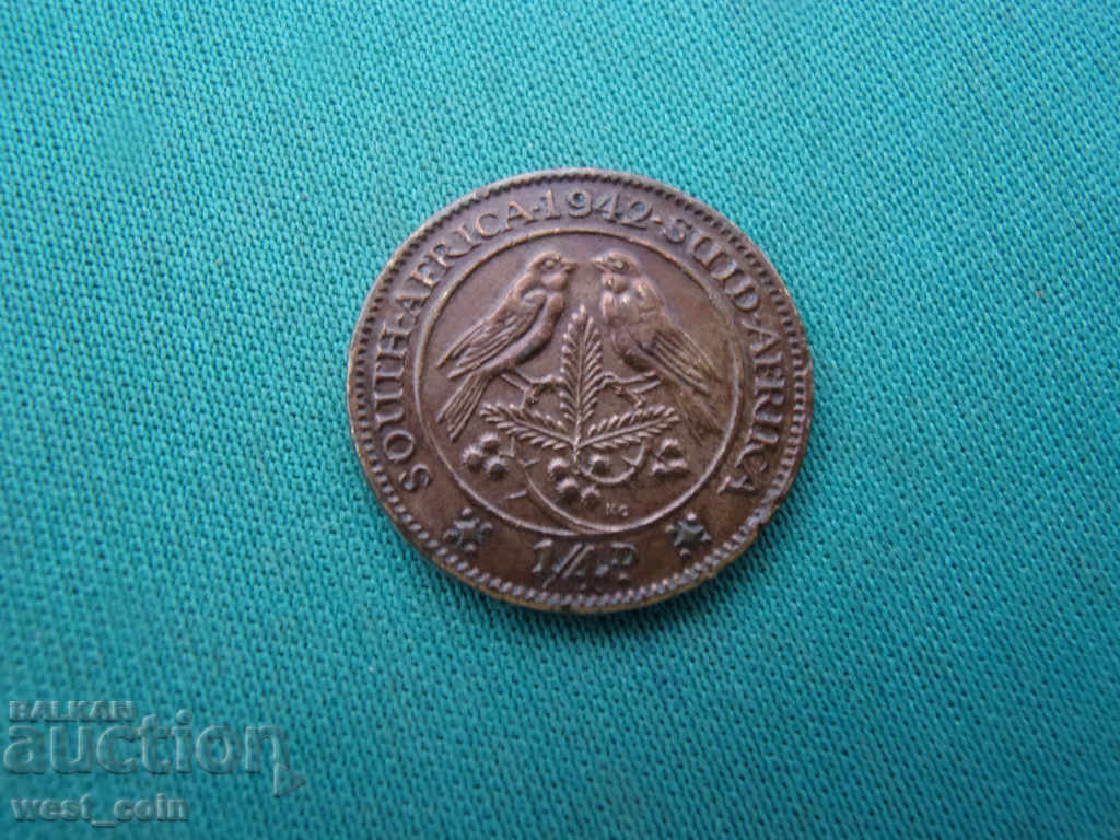 Africa de Sud britanică ¼ Penny 1942 Monedă rară