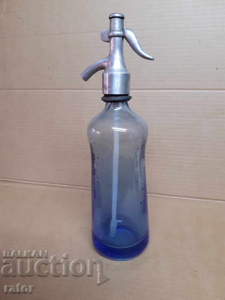 Стар стъклен сифон за газирана вода , сода - Русе .Бутилка 2