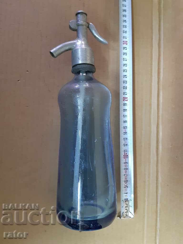 Old glass siphon for carbonated water, soda - Ruse. Bottle 4 with price 24.00 BGN | € 12.27