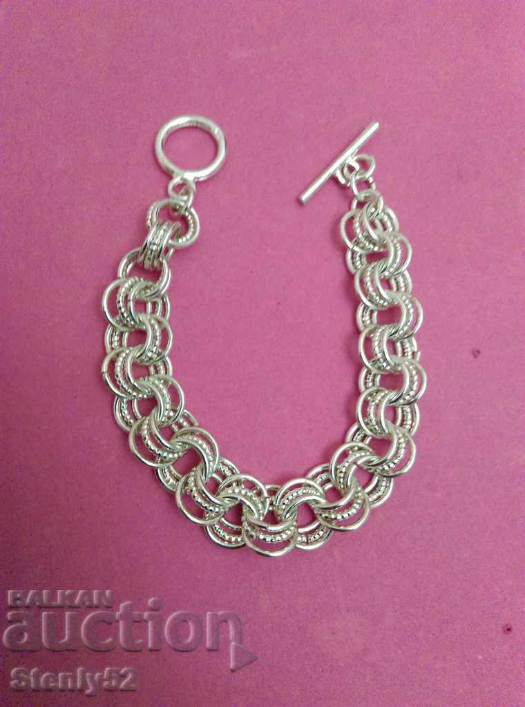 Silver plated with rhodium plated bracelet.