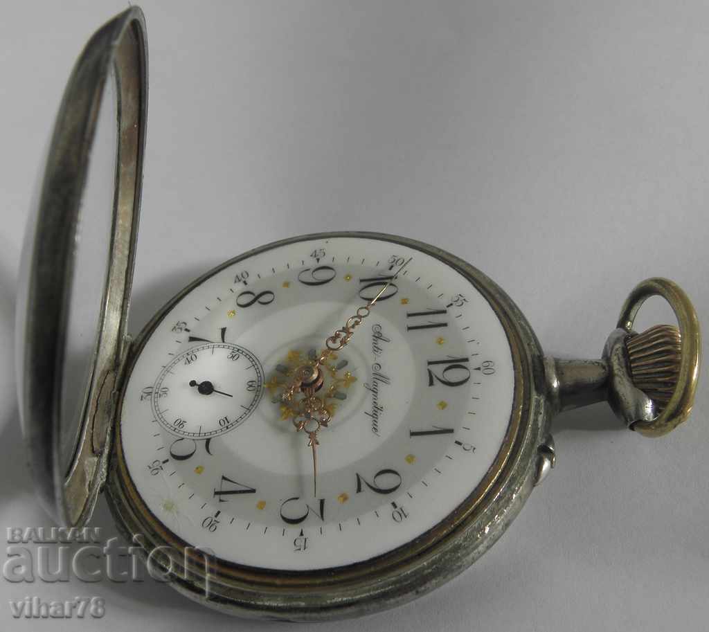 Huge Silver Officer's Pocket Watch-REMONTOIR ANCRE - 5 Huge Silver Officer's Pocket Watch-REMONTOIR ANCRE - 5
