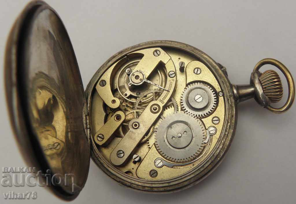 Huge Silver Officer's Pocket Watch-REMONTOIR ANCRE - 6 Huge Silver Officer's Pocket Watch-REMONTOIR ANCRE - 6