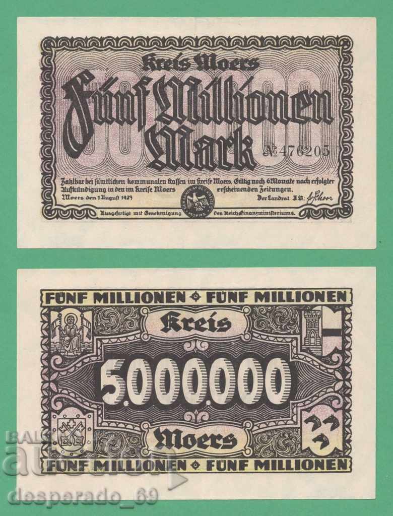 (Moers) 5 million marks 1923. • • • •)