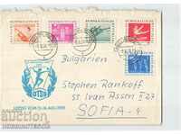 PLIC CĂLĂTORIT GDR DDR către SOFIA - seria 5 timbre SPORT - 1959