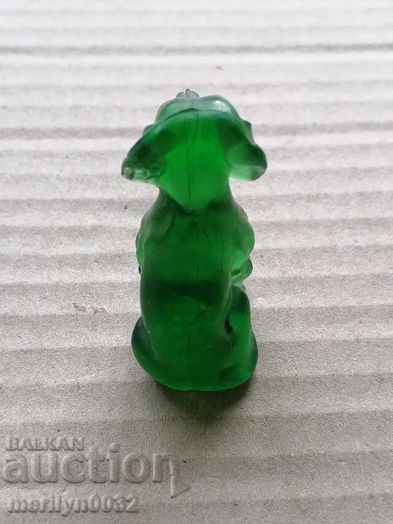 Figurină de câine veche, decorată din sticlă - 7